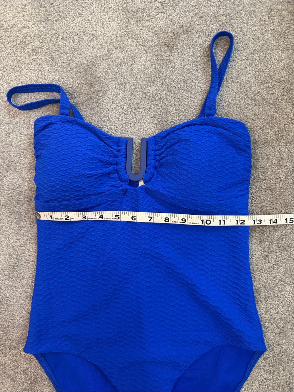 Sea Level Cobalt honeycomb One-Piece Swim Suit with U Bar Size 8 - Picture 8 of 10